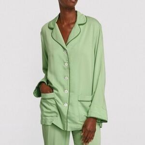 Sleeper Mint‎ Green Button Front Pajama Top